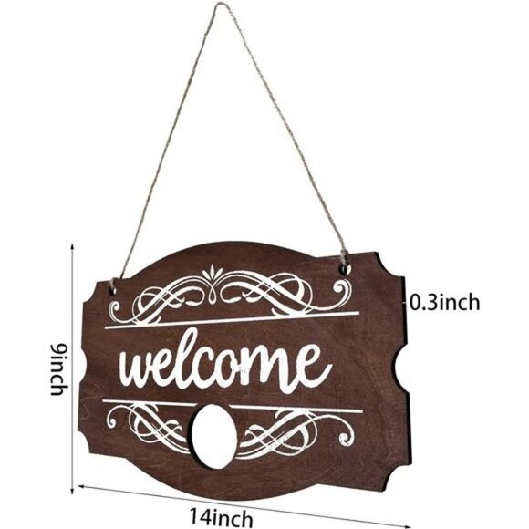 Welcome Door Sign Christmas Decor Fall Sign Seasonal Front Door Rustic Wood - Picture 2 of 8